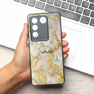 Gold Vein Glory metal back case for Vivo V27
