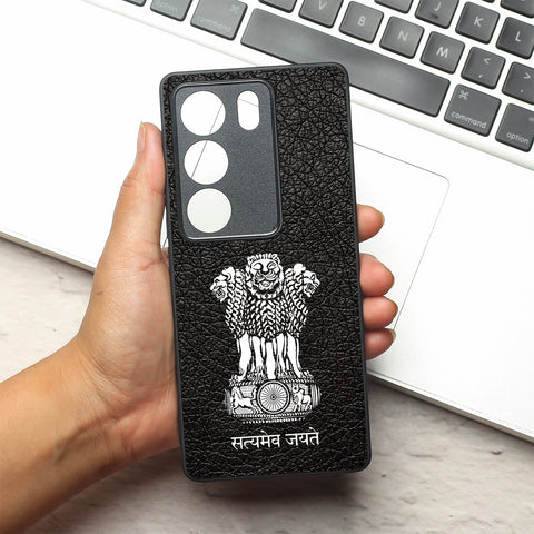 Black Satyamev Jayate metal back case for Vivo V29