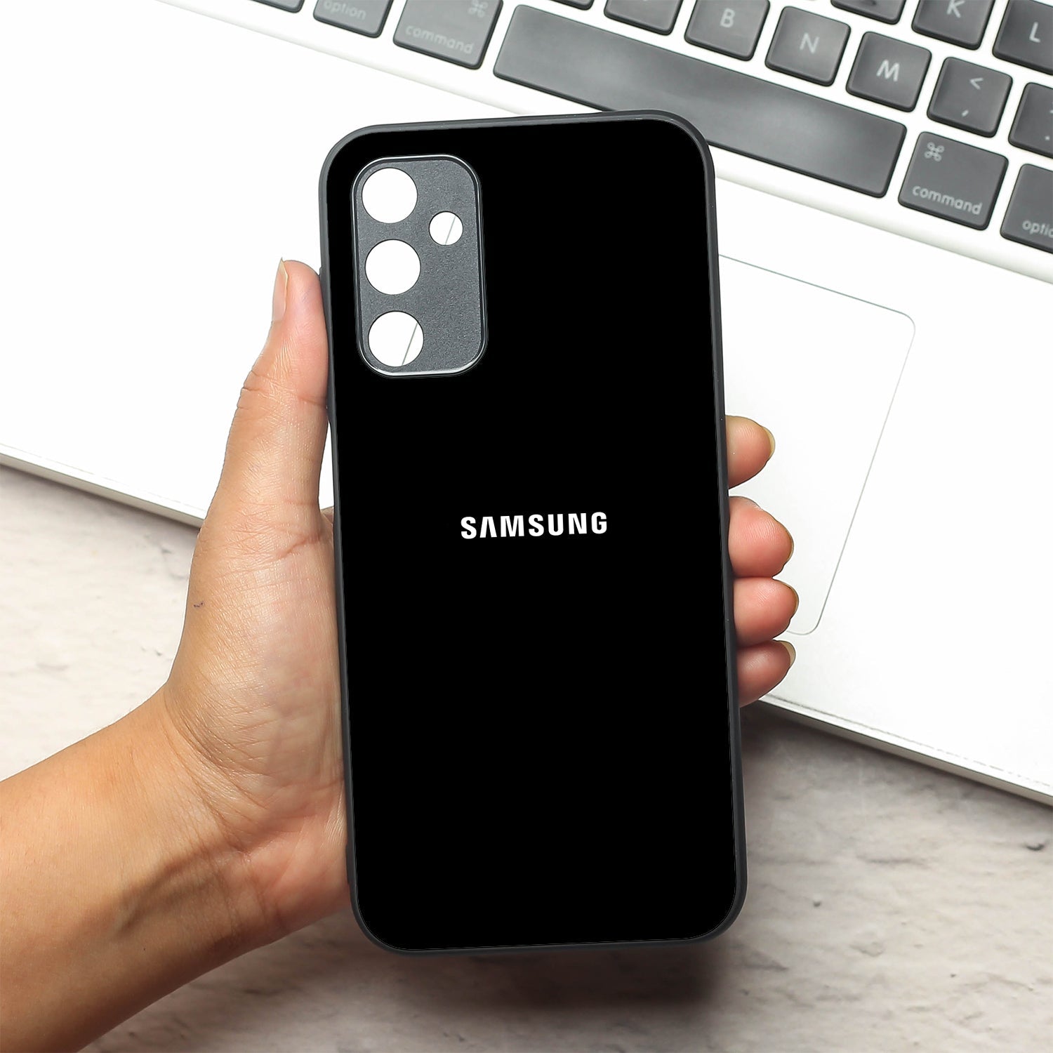 Black metal back case for Samsung A14