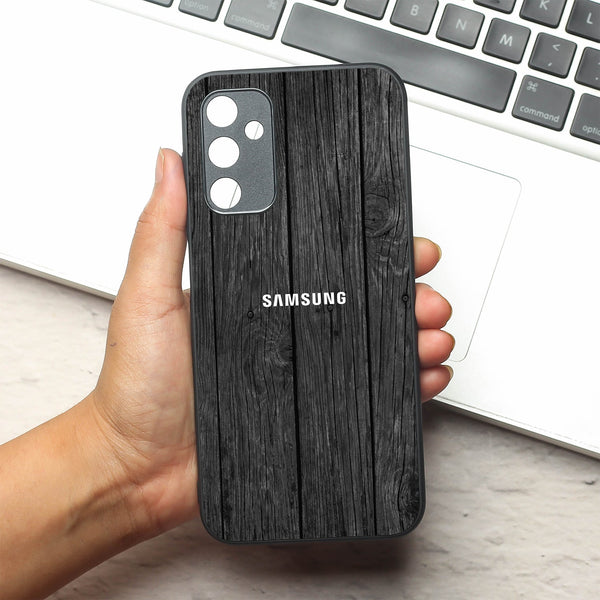 Dark Wood metal back case for Samsung A14