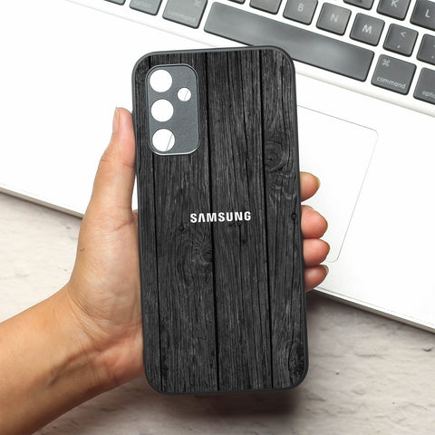 Dark Wood metal back case for Samsung A14