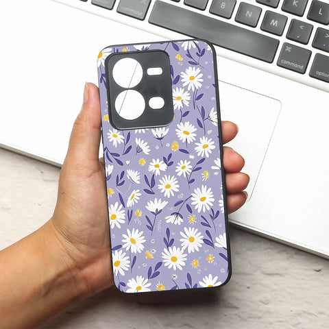 Lavender Daisies metal back case for Vivo V25