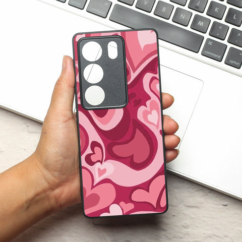 Valentine Wave Marble metal back case for Vivo V29