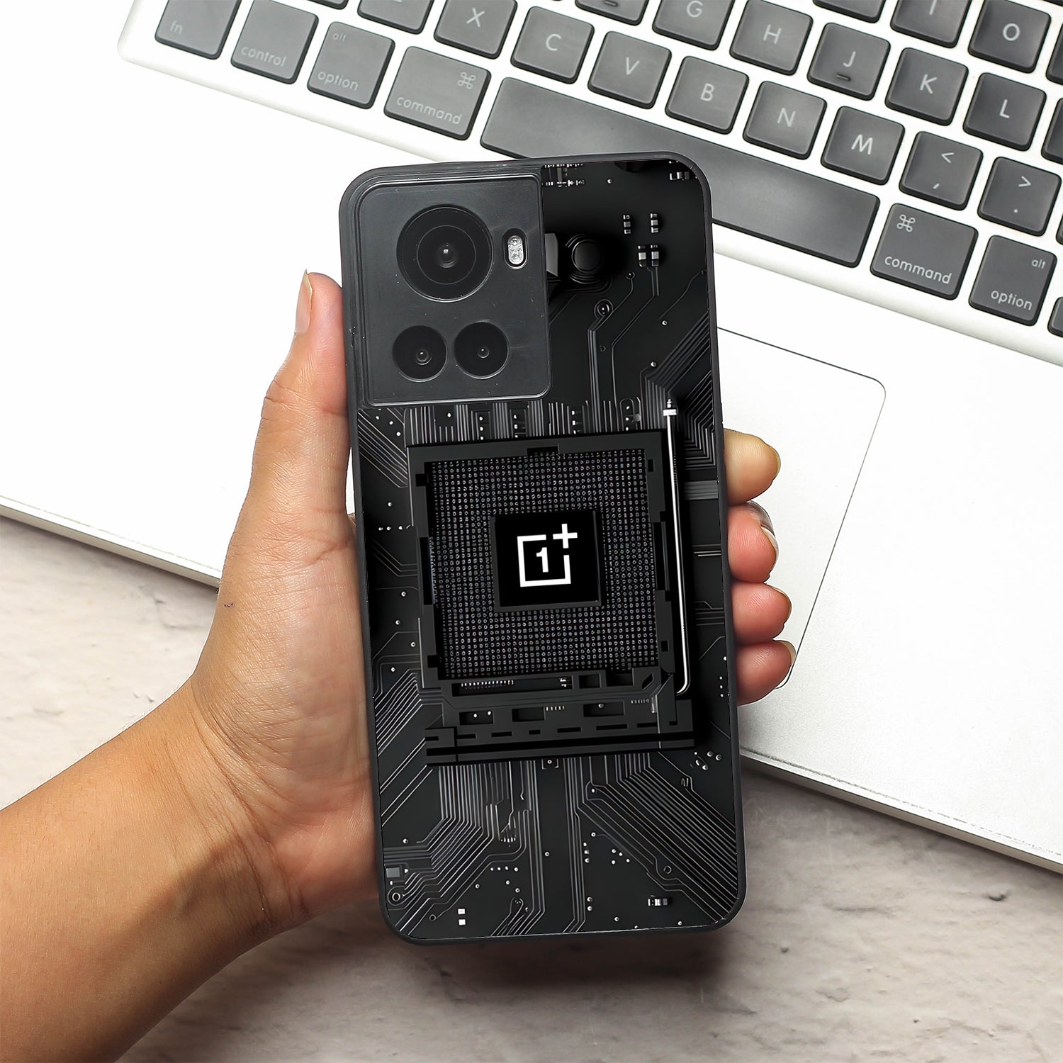 Microchip metal back case for Oneplus 10R