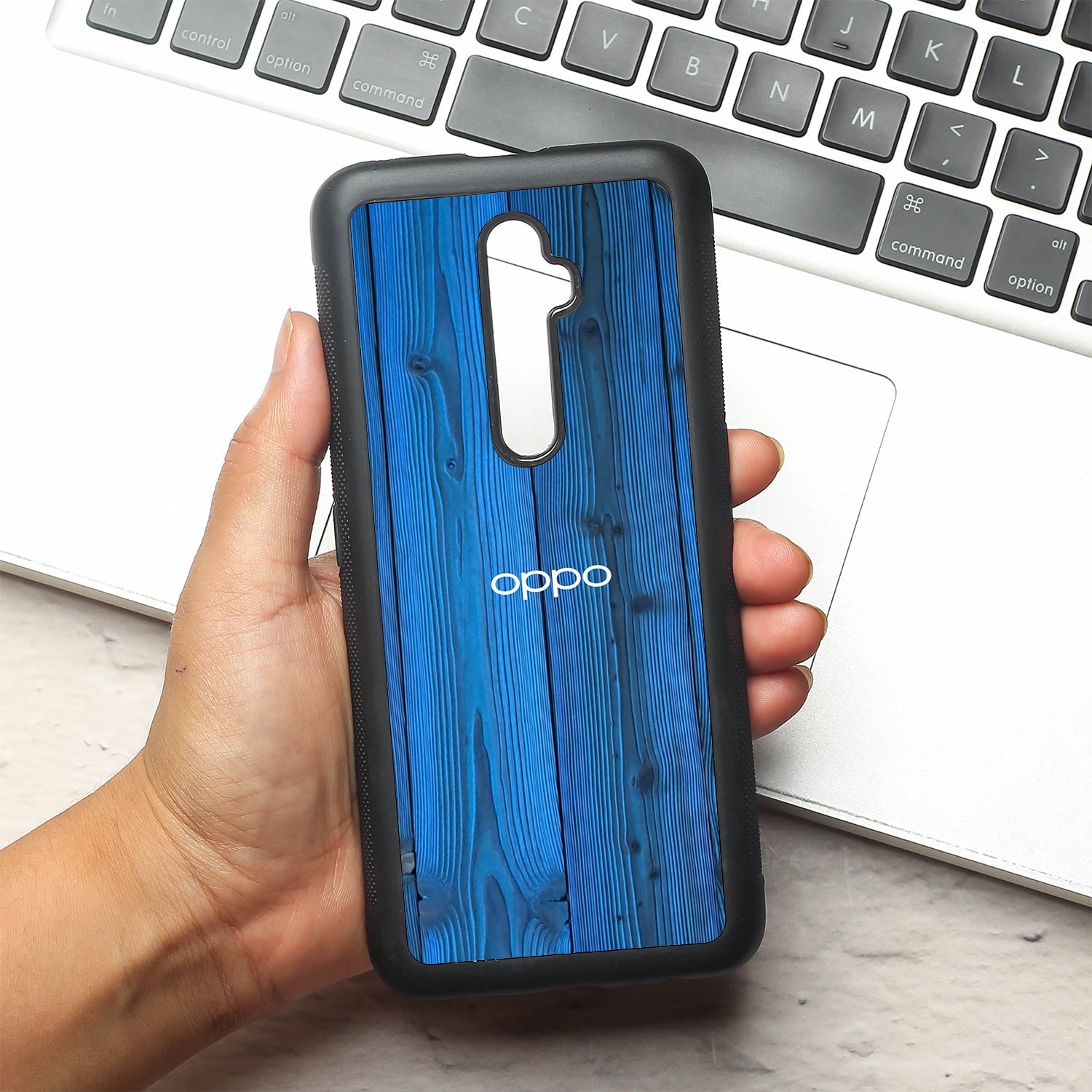 Indigo Planks metal back case for Oppo Reno2 F