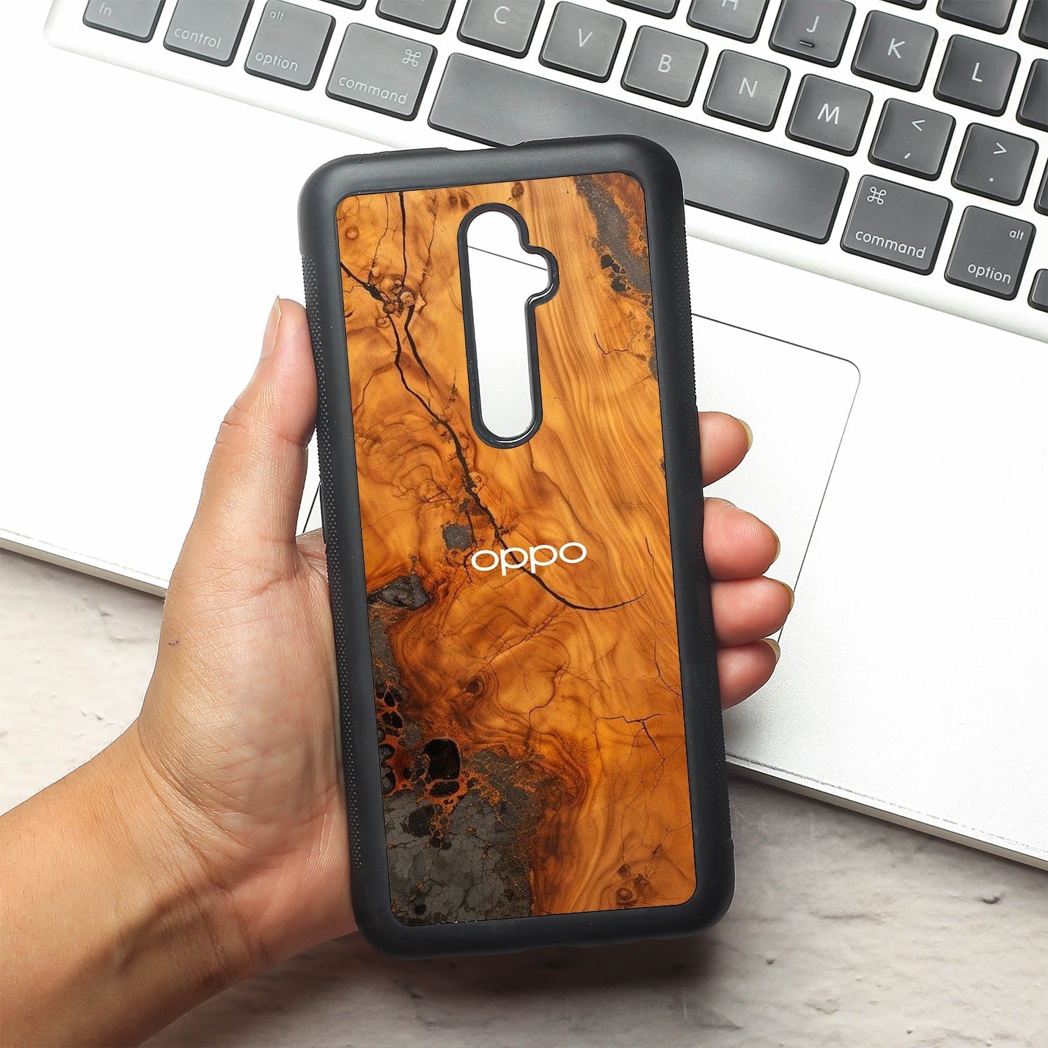 Lava Oak metal back case for Oppo Reno2 Z