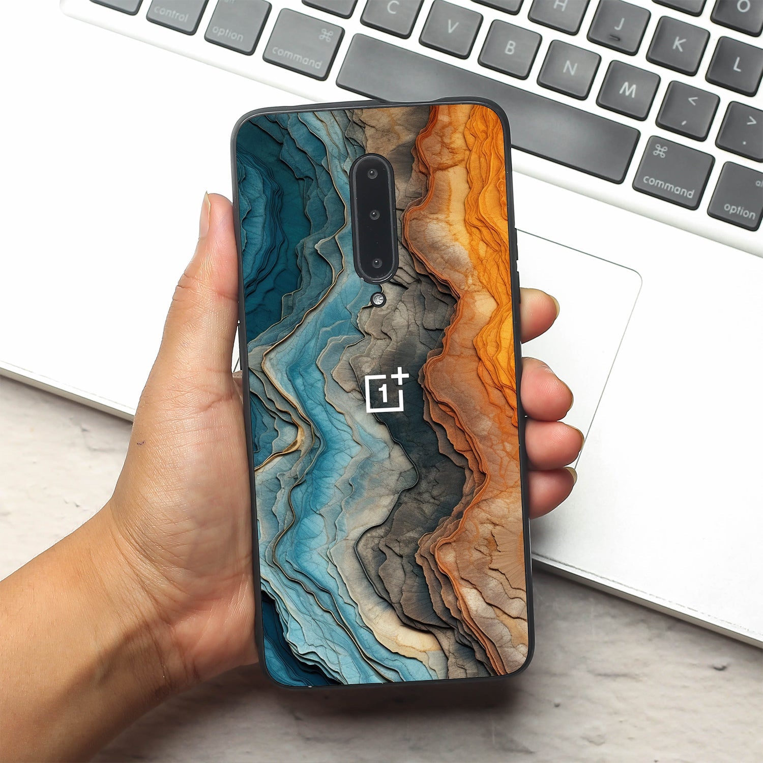 Layered Marble metal back case for Oneplus 7 Pro