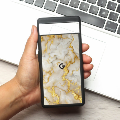 Gold Vein Glory metal back case for Google Pixel 6a