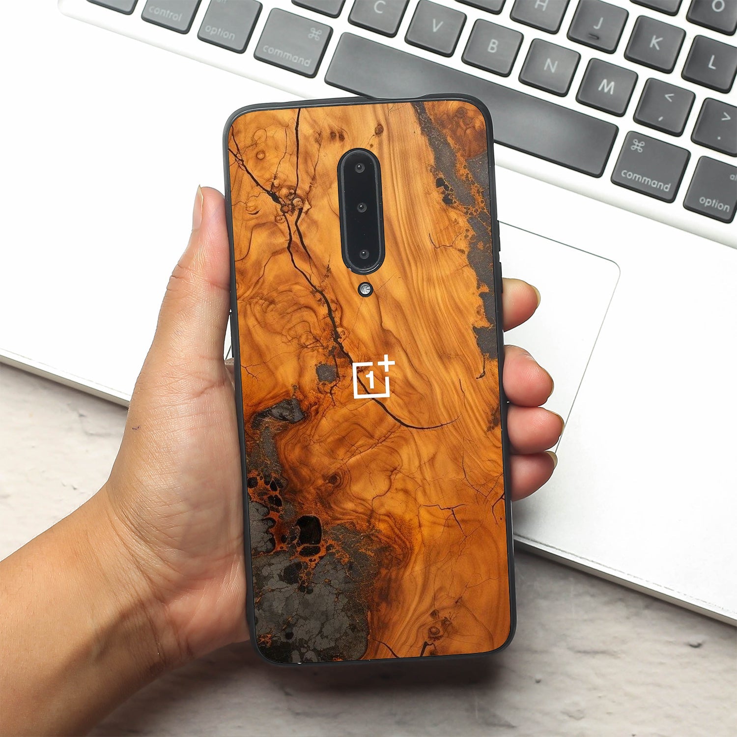 Lava Oak metal back case for Oneplus 7 Pro