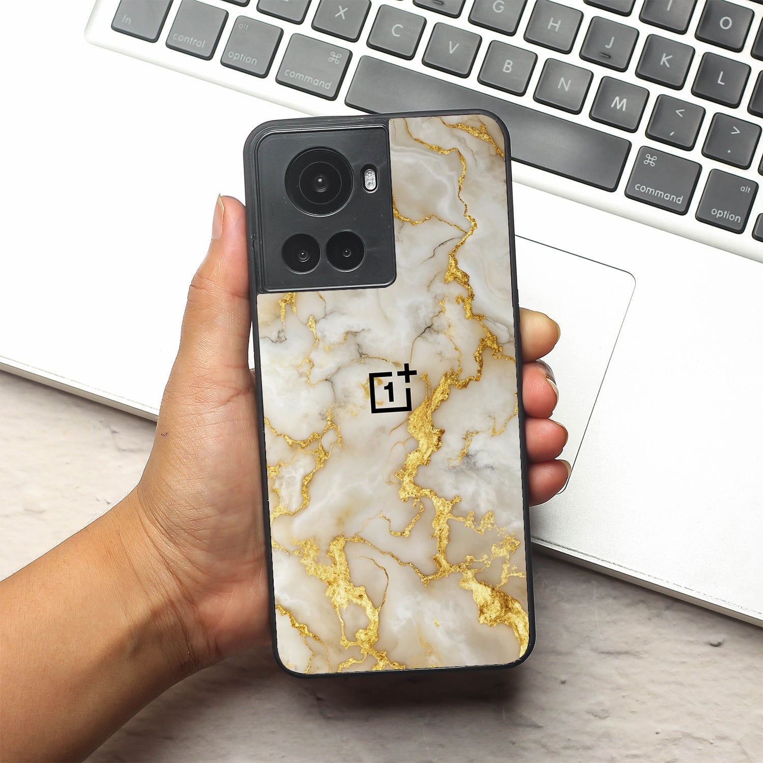 Gold Vein Glory metal back case for Oneplus 10R