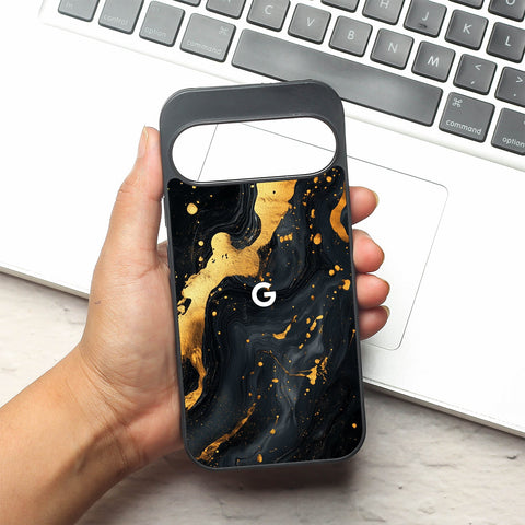 Black Gold Blaze  metal back case for Google Pixel 9