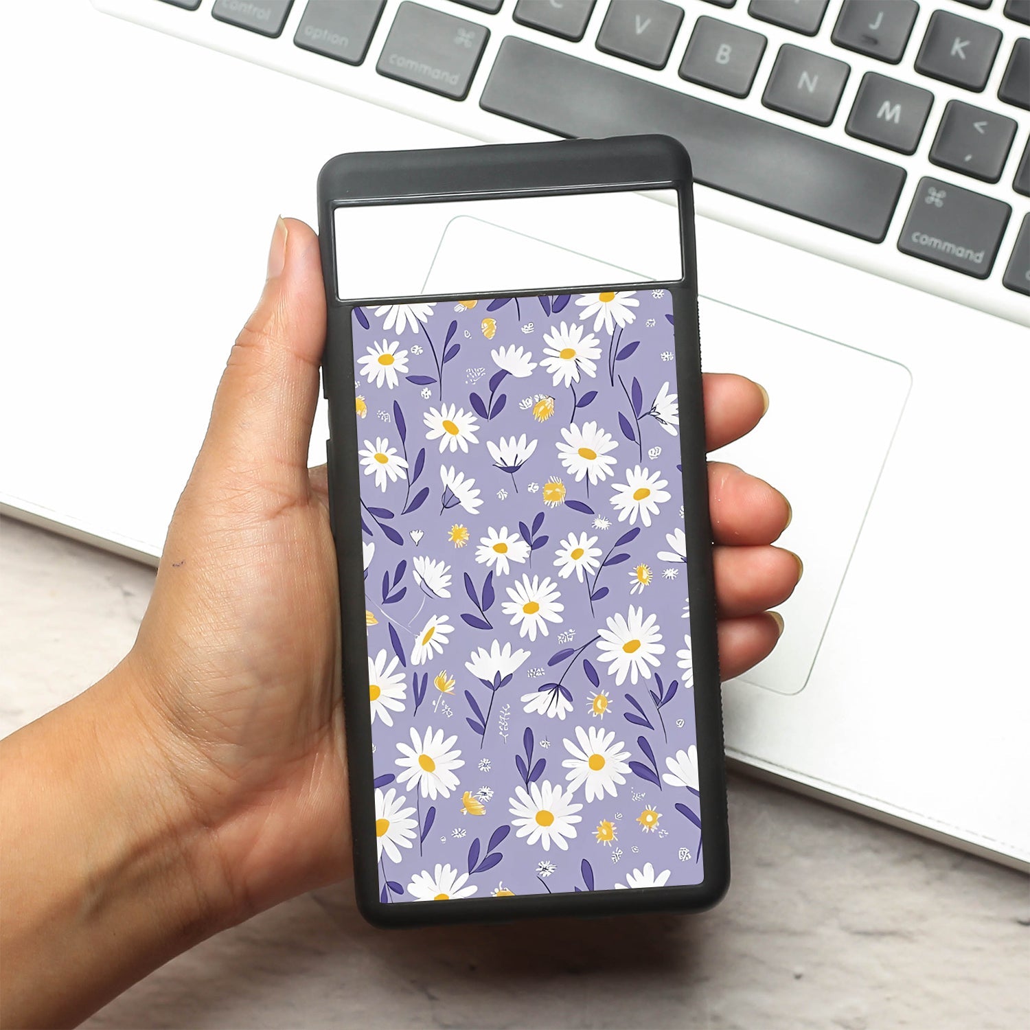 Lavender Daisies metal back case for Google Pixel 6a