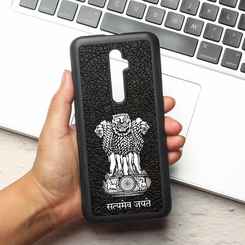 Black Satyamev Jayate metal back case for Oppo Reno2 F