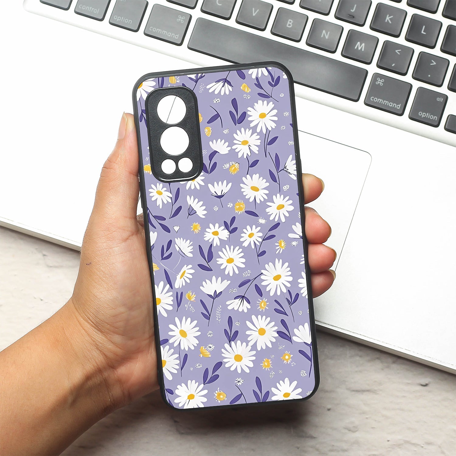 Lavender Daisies metal back case for Oneplus Nord 2