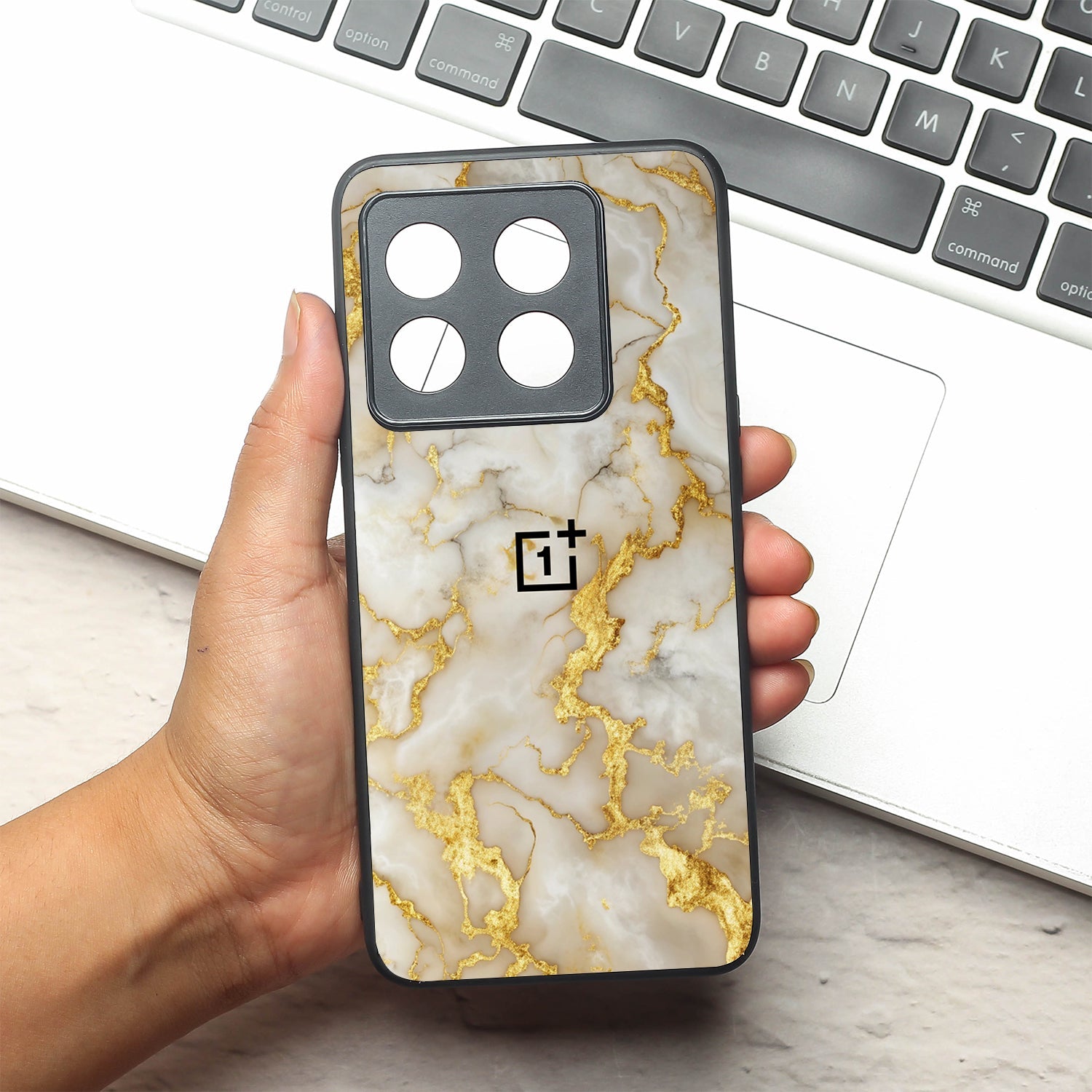 Gold Vein Glory metal back case for Oneplus 10T