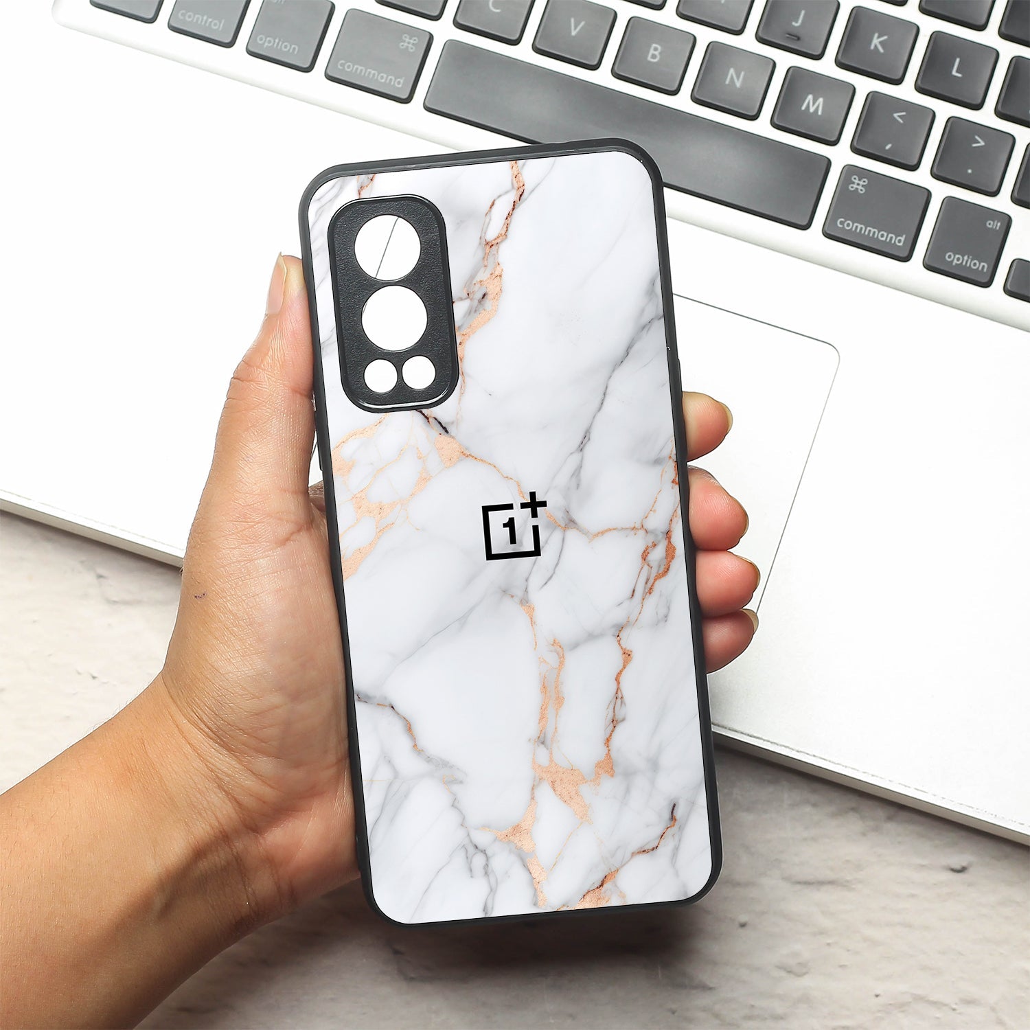 Copper Luxe Marble metal back case for Oneplus Nord 2