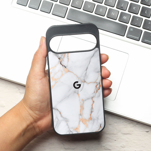 Copper Luxe Marble metal back case for Google Pixel 9
