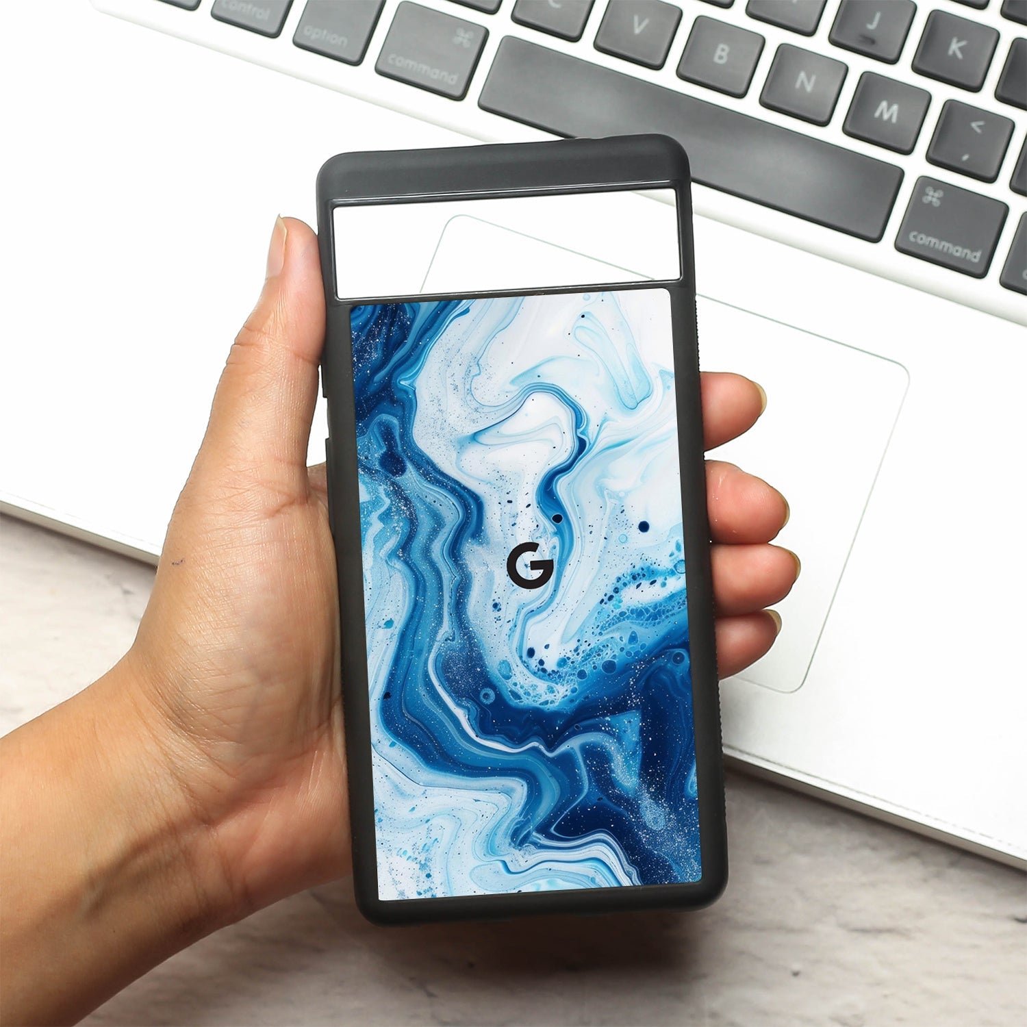 Neptune Swirl metal back case for Google Pixel 6a