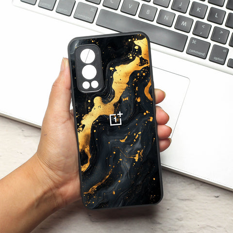 Black Gold Blaze  metal back case for Oneplus Nord 2