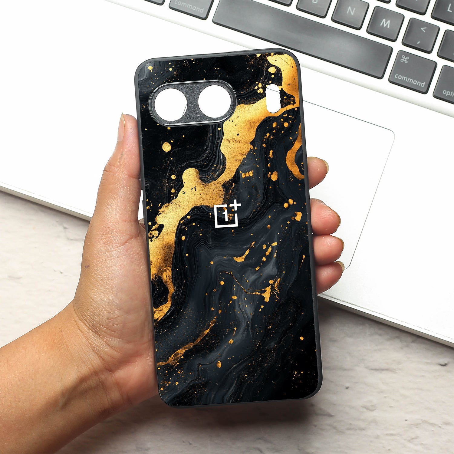 Black Gold Blaze  metal back case for Oneplus Nord 4