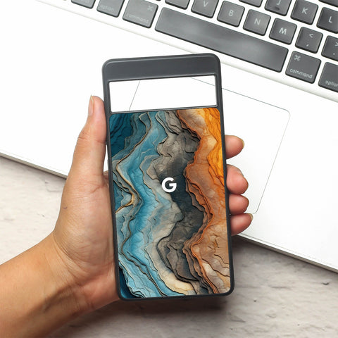 Layered Marble metal back case for Google Pixel 7