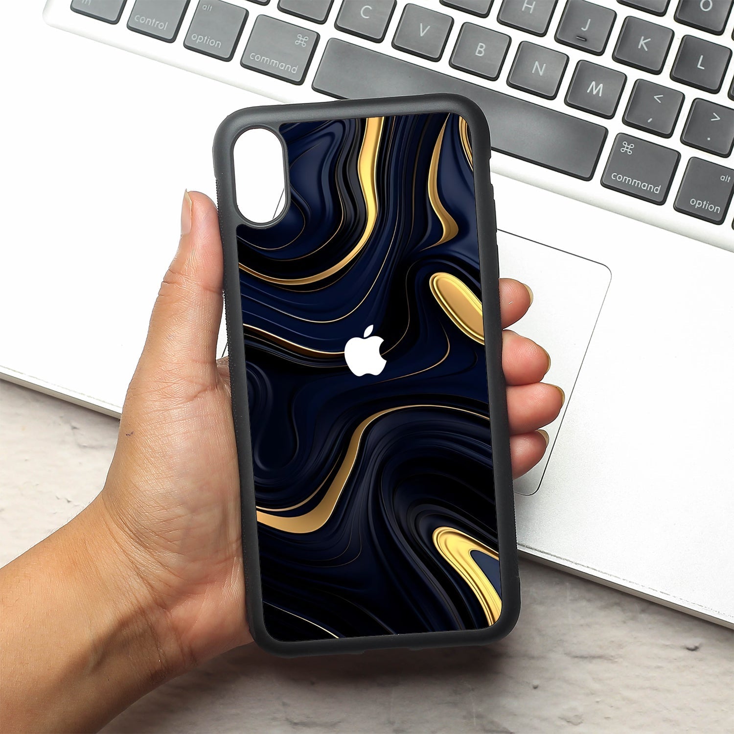 Noir Gold metal back case for Samsung A15