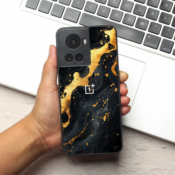 Black Gold Blaze  metal back case for Oneplus 10R