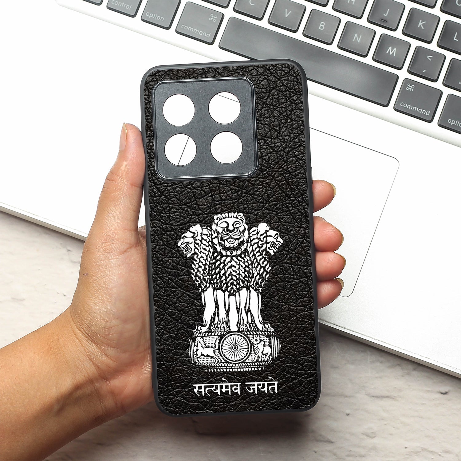 Black Satyamev Jayate metal back case for Oneplus 10T