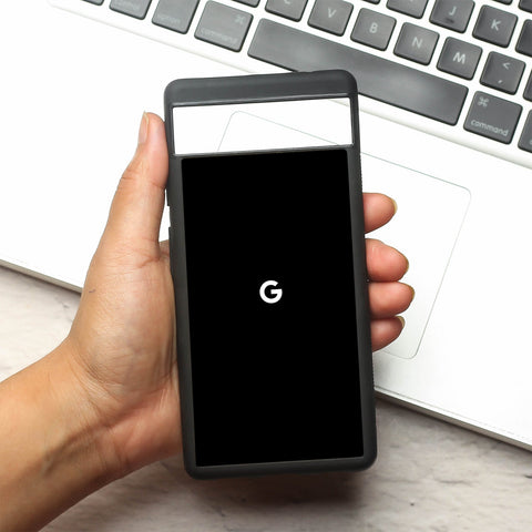 Black metal back case for Google Pixel 6a