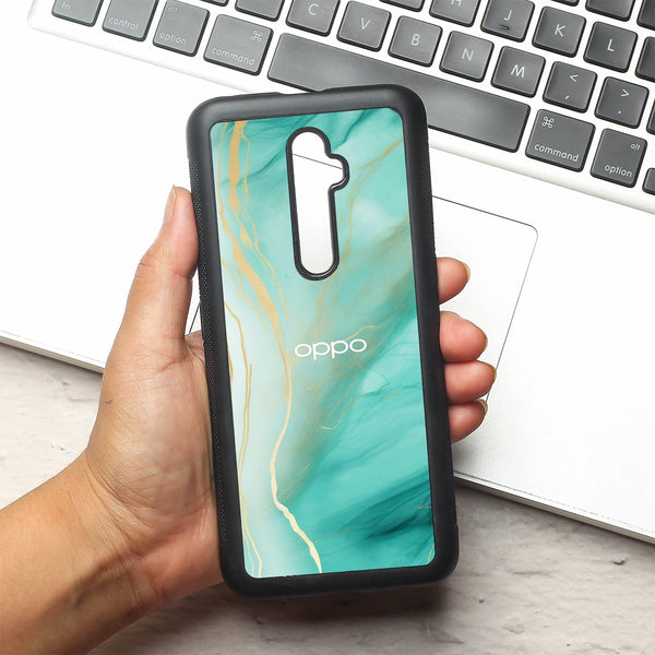Green Luxe Marble metal back case for Oppo Reno2 Z