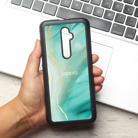 Green Luxe Marble metal back case for Oppo Reno2 Z