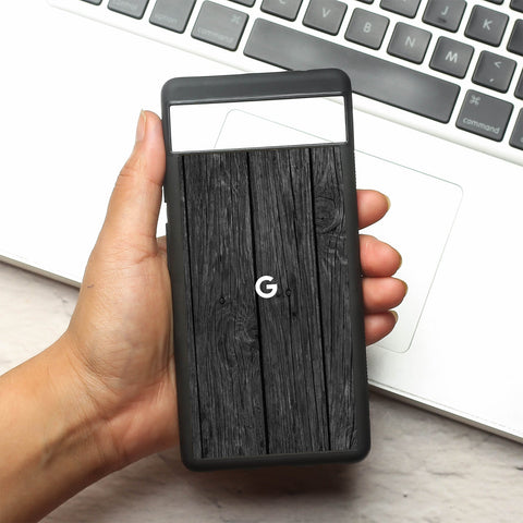 Dark Wood metal back case for Google Pixel 6a