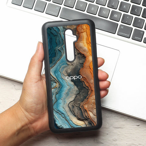 Layered Marble metal back case for Oppo Reno2 Z