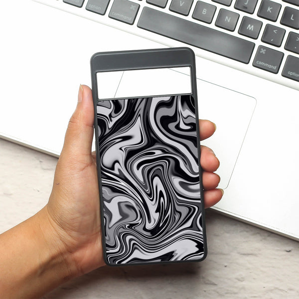 Blackout Marble metal back case for Google Pixel 7