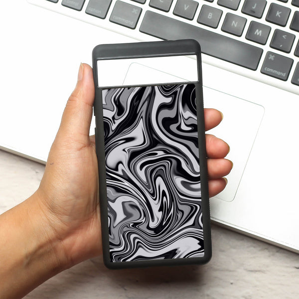 Blackout Marble metal back case for Google Pixel 6a