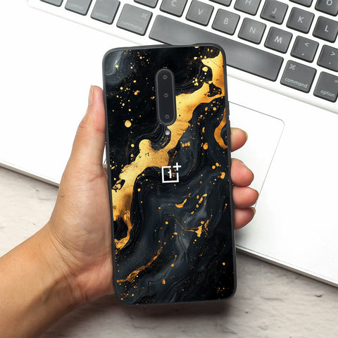 Black Gold Blaze  metal back case for Oneplus 7 Pro