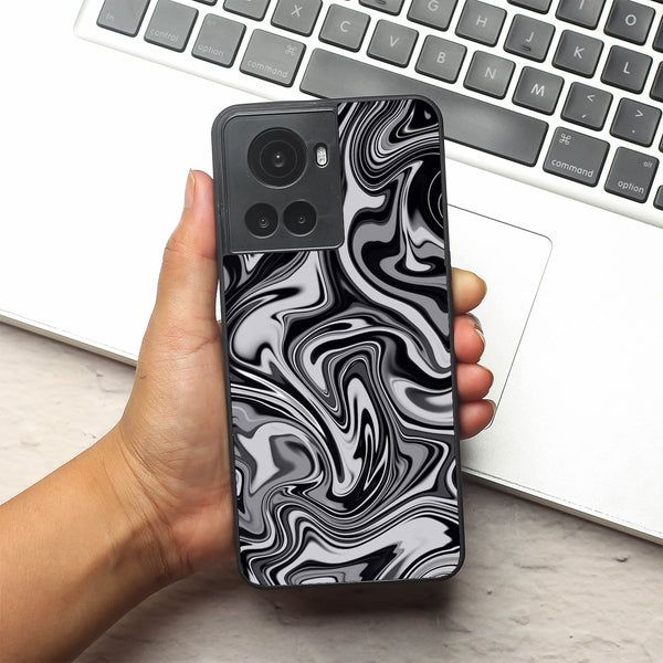 Blackout Marble metal back case for Oneplus 10R