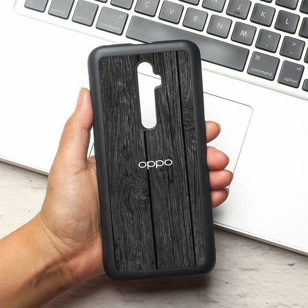 Dark Wood metal back case for Oppo Reno2 Z
