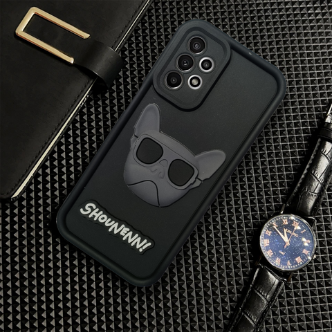 Black SHOUNENN BULLDOG Silicone case for Samsung A23