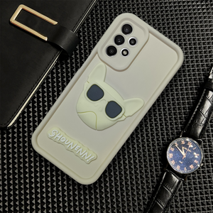 Cream SHOUNENN BULLDOG Silicone case for Samsung A23