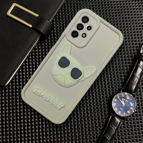 Cream SHOUNENN BULLDOG Silicone case for Samsung A23