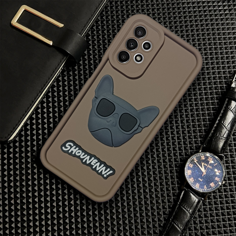 Dark Brown SHOUNENN BULLDOG Silicone case for Samsung A23