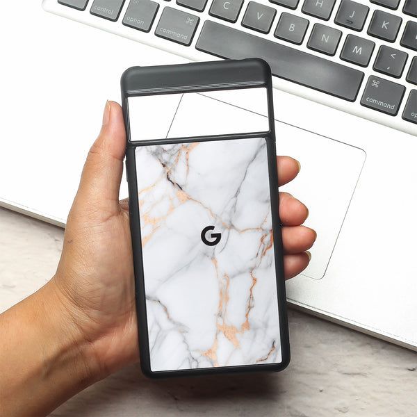 Copper Luxe Marble metal back case for Google Pixel 7a