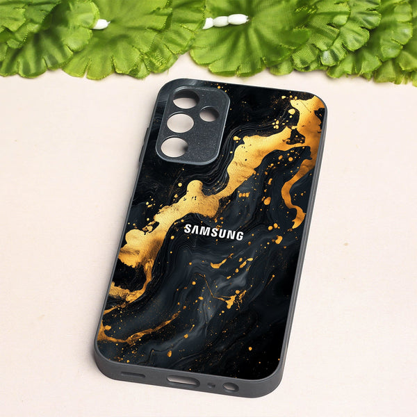 Black Gold Blaze  metal back case for Samsung A15
