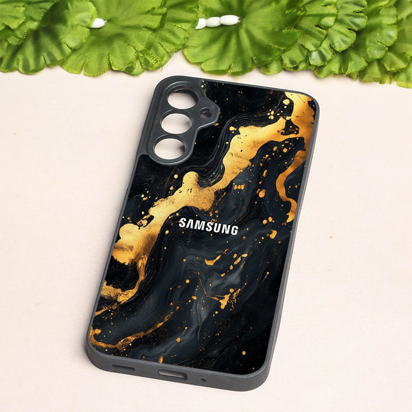 Black Gold Blaze  metal back case for Samsung A16