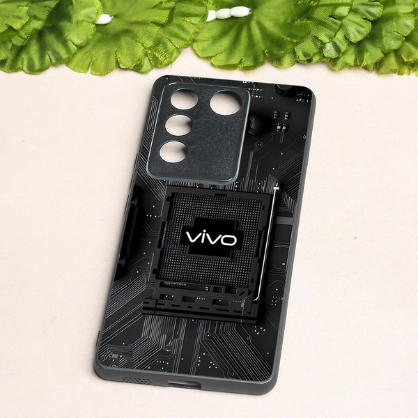 Microchip metal back case for Vivo V27