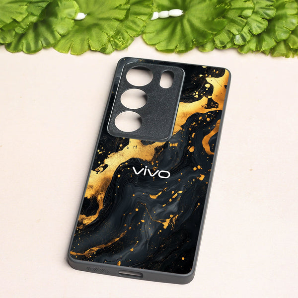 Black Gold Blaze  metal back case for Vivo V29