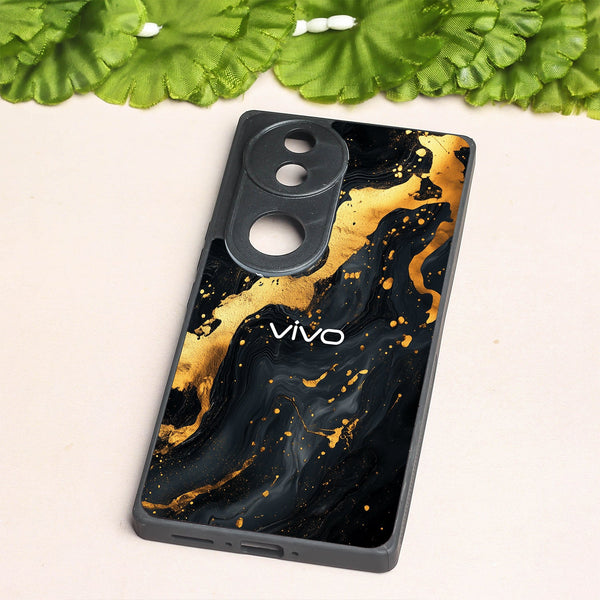 Black Gold Blaze  metal back case for Vivo V50