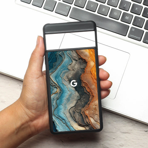 Layered Marble metal back case for Google Pixel 7a