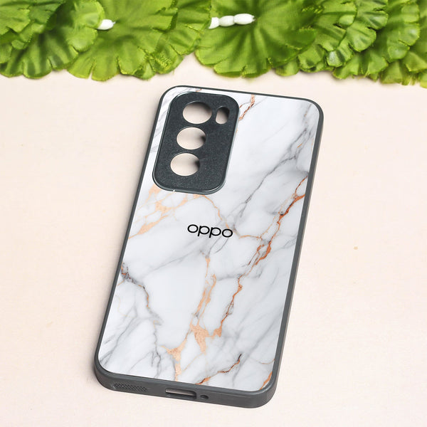 Copper Luxe Marble metal back case for Oppo Reno 12